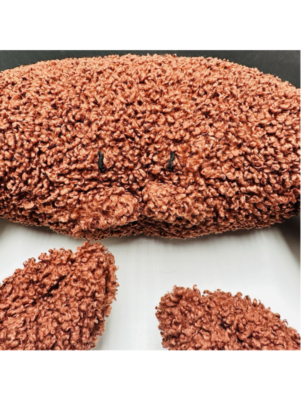 Pottery Barn Cozy Crab Pillow Textured Boucle Fabric Brown 18” X 20” Nautical - Picture 2 of 10